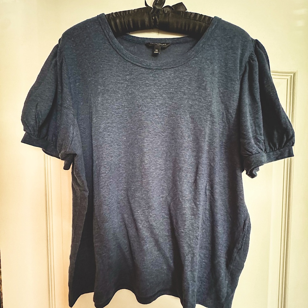 Women’s Short Sleeve Navy Blue XL Puff Sleeve Banana Republic Blouse